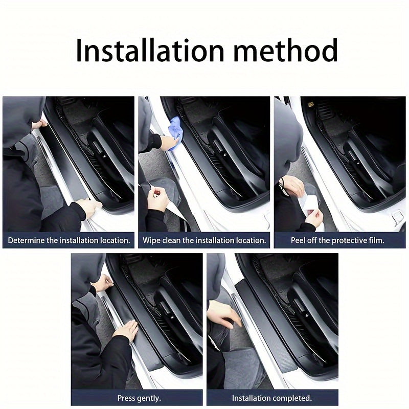 9pcs Carbon Fiber Car Door Sill Guards for All Vehicle Models