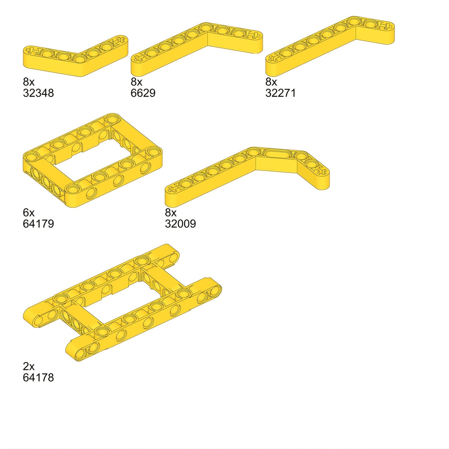 40 piece set of Technical Parts Beams for DIY building blocks, including Angular Beam Frame and Liftarm Brick accessories.