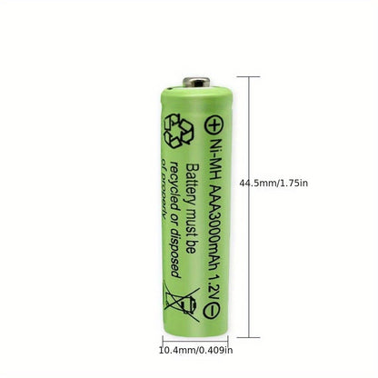 8/12/24/48pcs, AAA 3000mAh 1.2V Ni-MH rechargeable battery cell suitable for MP3, RC toys, LED flashlights, cameras, and other toys.