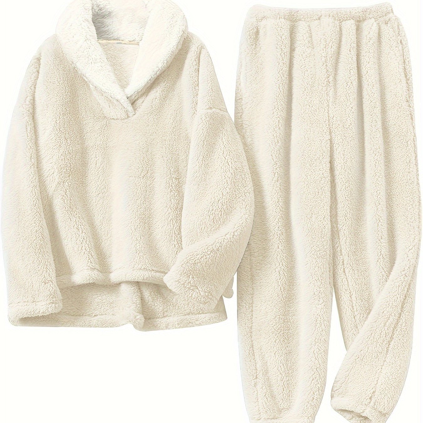 Cozy Flannel Loungewear Sets for Women, Long Sleeve Tops & Pants