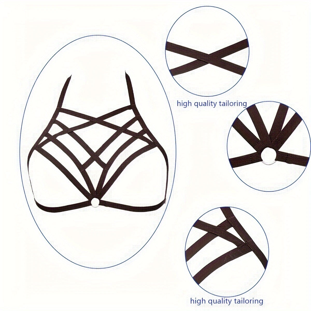 Gothic cage bra harness with sheer body suspenders - sexy lingerie and accessories for women.