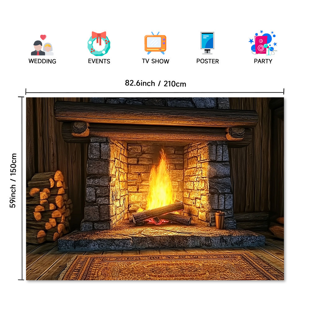 Transform any space with this versatile 1pc Multifunctional Fireplace Flame backdrop. Perfect for enhancing holiday celebrations, family photos, or seasonal events. This beautiful and reusable backdrop is easy to set up and adds charm to every occasion.