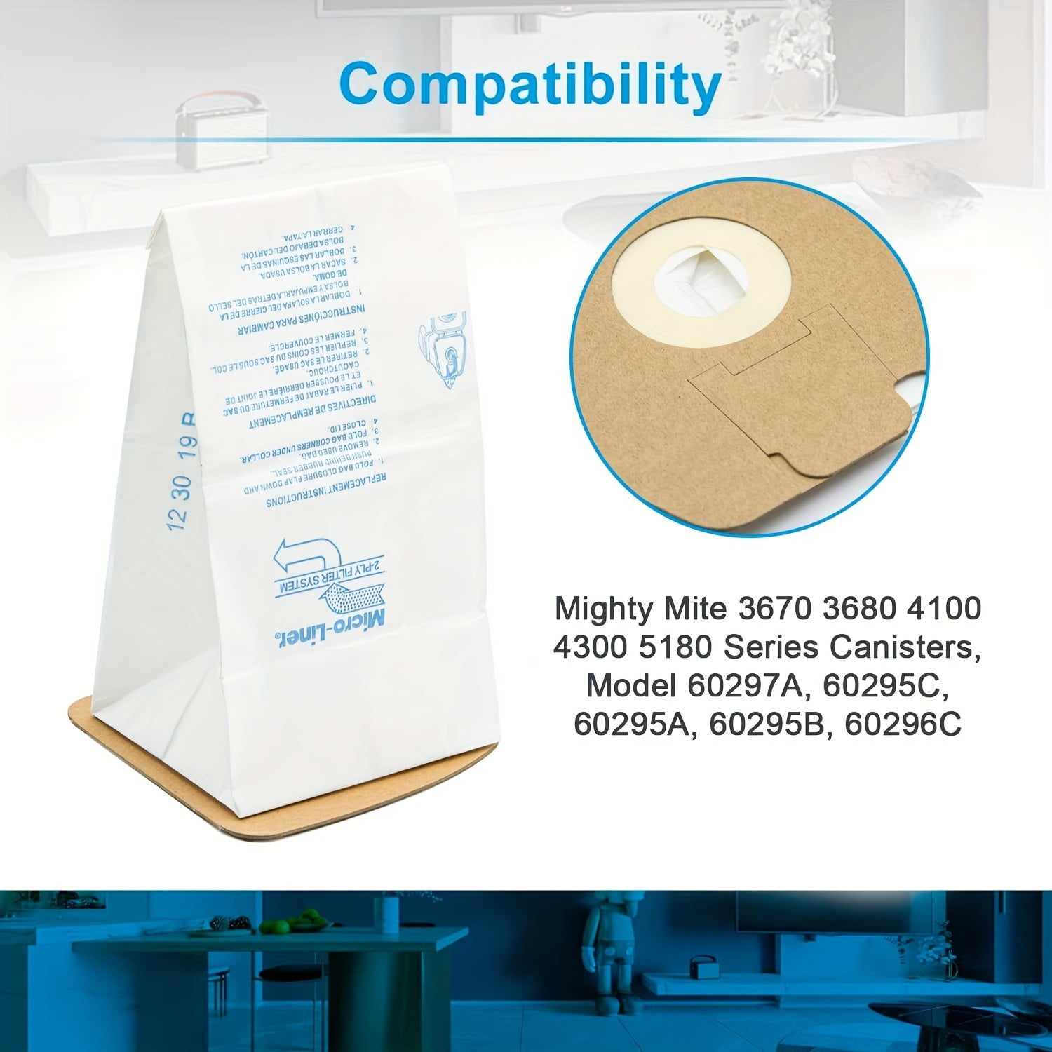 Easily replace your vacuum cleaner bags with this set of 20 MM paper bags compatible with Eureka Style MM models 3670, 3680, 60297A, 4100, S4170, and 4300-4600,5180. These bags are a substitute for part number 60295C.