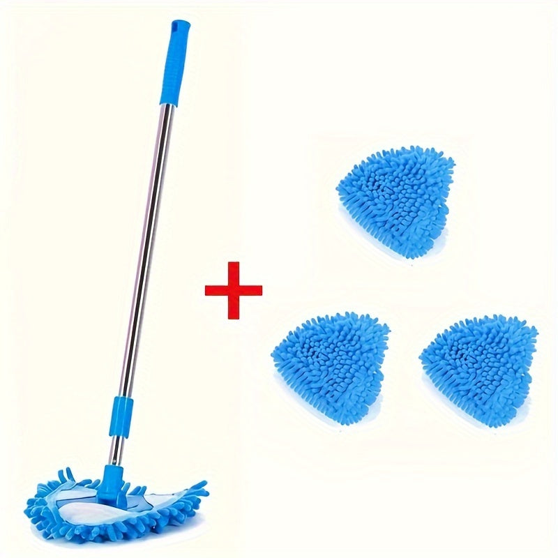 Mini Chenille Triangle Mop for Cleaning Walls, Ceilings, Car Tiles, and Floor Mats - Set of 3 to 4 pieces