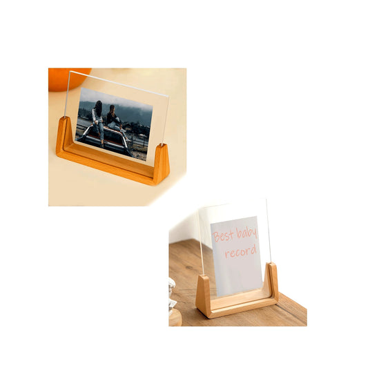 Display your favorite memories in style with this 2-Pack of U-Shaped Light Beechwood Collage Picture Frames. Each frame features a solid wood base and clear acrylic photo holder, perfect for showcasing 10.16x15.24 cm photos. Ideal for ages 6-14.