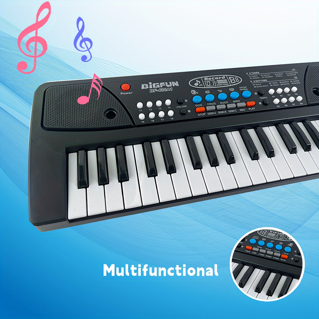 37-Key Digital Piano Keyboard with Microphone - Ideal for Music Education, Interactive Learning, and Teaching Beginners - Battery-Powered Piano for Enthusiasts.