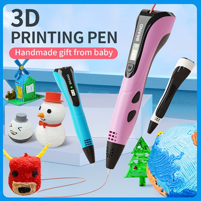 3D Printing Pen for Kids - Digital Display, USB-Powered, Perfect Gift, Pink & Black