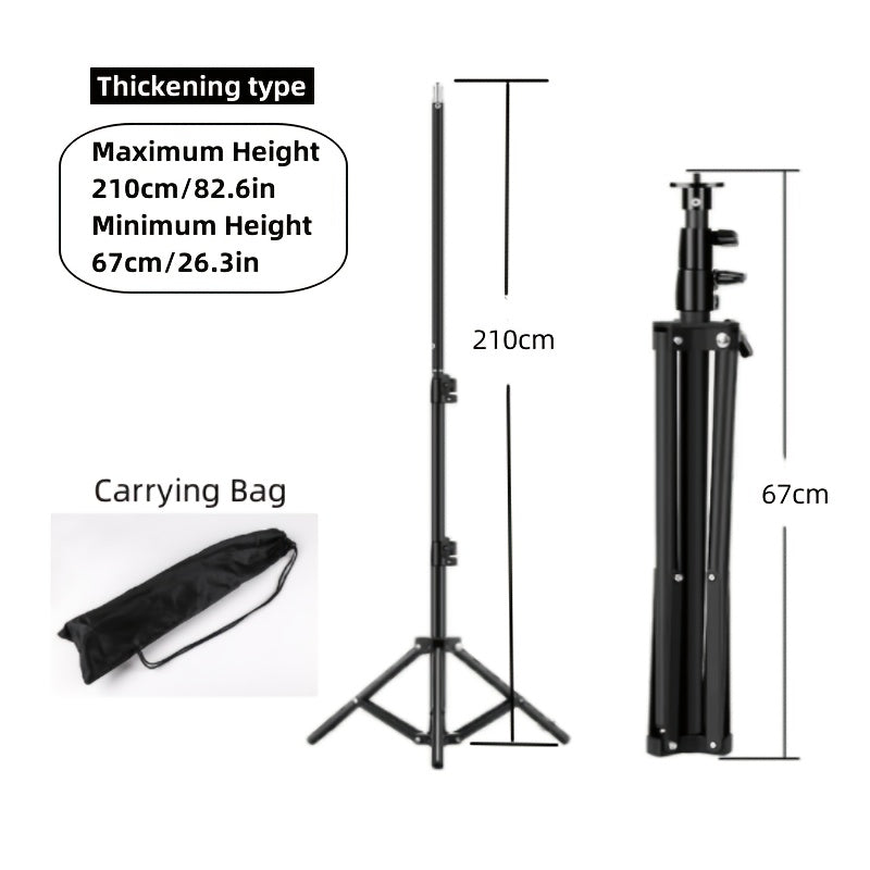 63-inch extendable tripod made of heavy duty carbon steel for supporting softbox, video flash, reflector, and lighting background in photo studio.