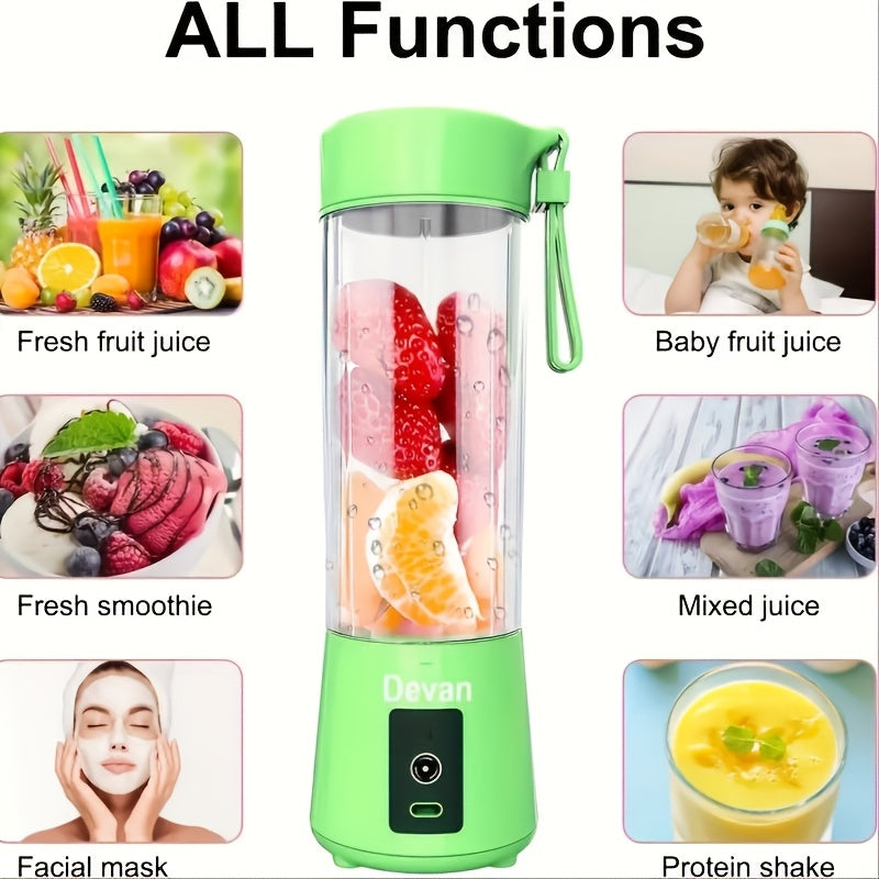 Versatile Portable Blender with Dual Cups, USB Rechargeable Lithium Battery, 2000mAh Capacity. Made of Durable Plastic, Perfect for Making Smoothies, Shakes, and Juices. Great for Students and Home Kitchens. Ideal for Mixing Vegetables, Water, and Meat