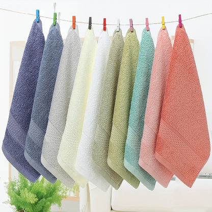 6 cotton wash cloths in 6 colors, 33.02*33.02cm, highly absorbent and suitable for bathroom use.