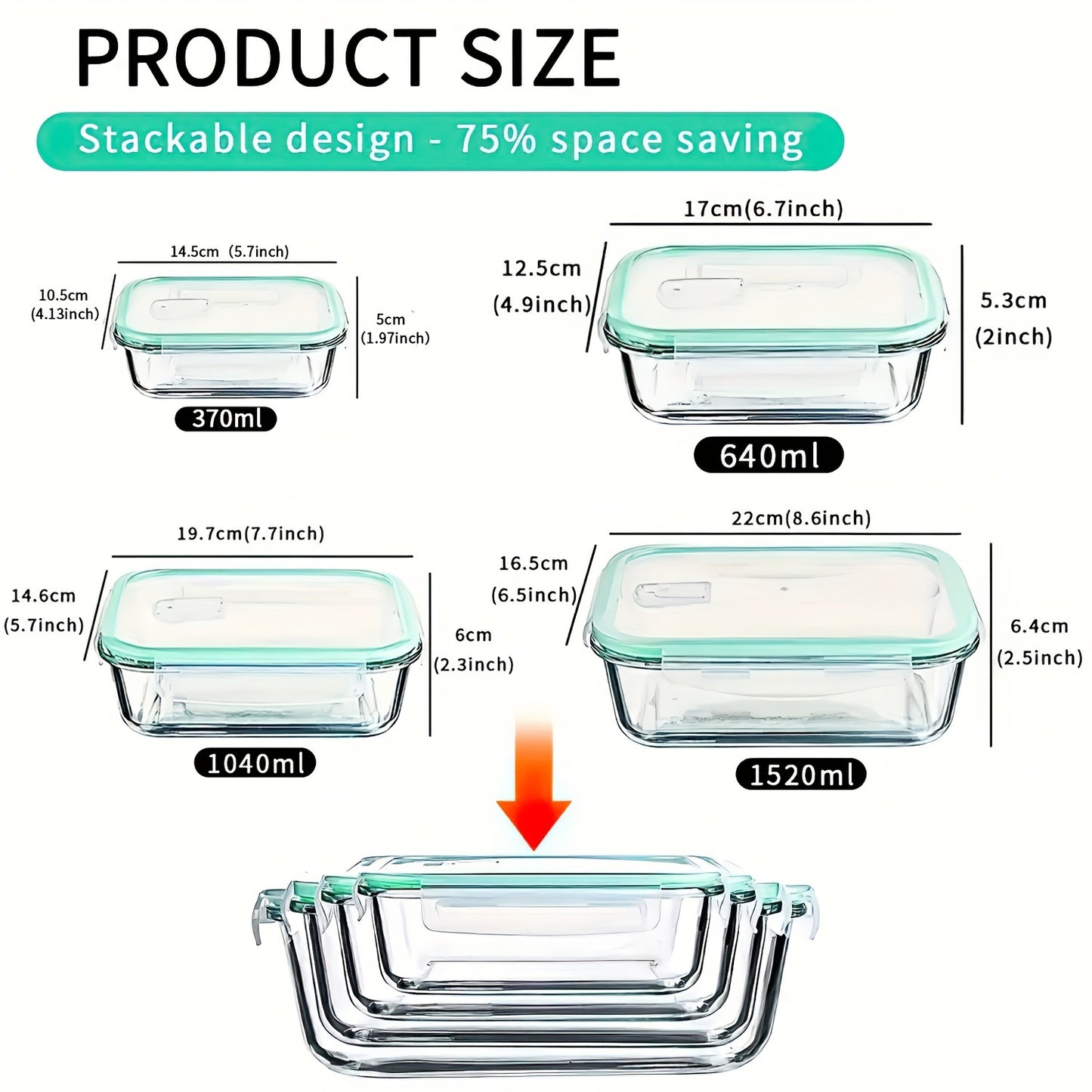 Essentials Glass Storage Container Set with Snap Lock Lids - Watertight & Airtight - Heat & Cold Resistant - Microwave, Oven, Freeze & Dishwasher Safe - Meal Prep & Baking