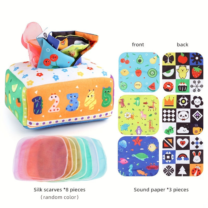 Soft Baby Tissue Box, Interactive Baby Learning Toy, Finger Strengthening Toy, Kids' Plaything