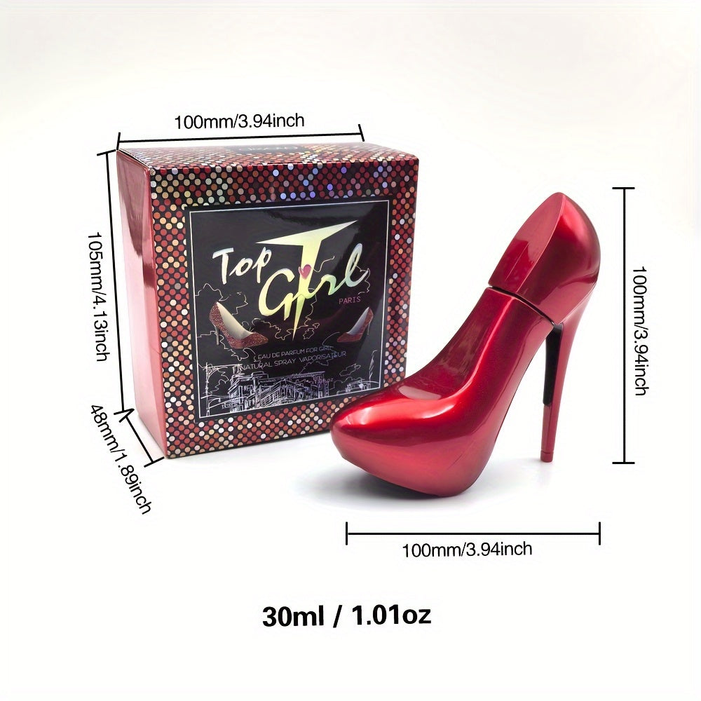 Elegant high heel-inspired women's perfume with a refreshing floral scent, formaldehyde-free, perfect for dates & parties, great for birthdays or Valentine's, 3.4oz liquid volume.