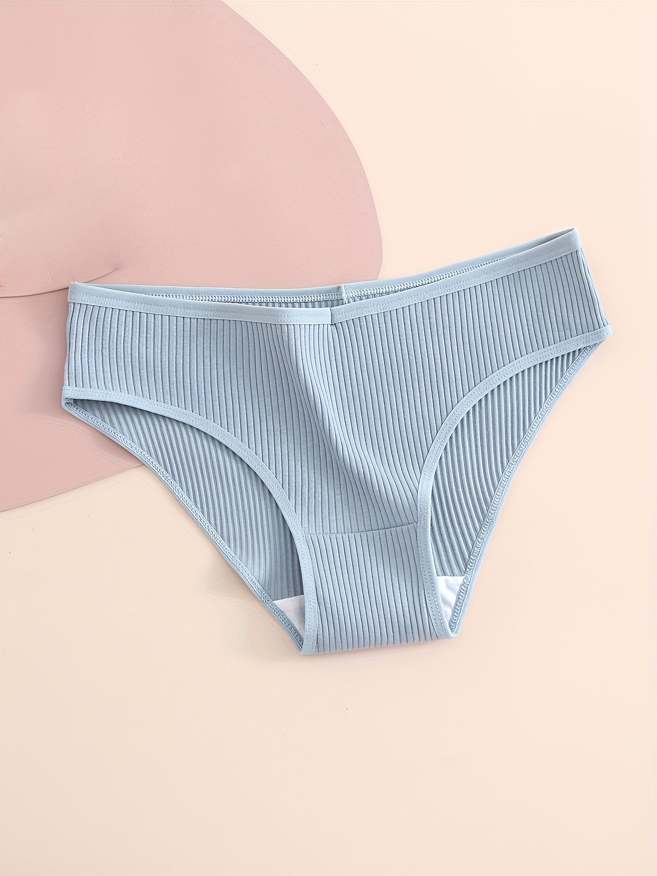 8 women's briefs with ribbed design, breathable and stretchy for comfort.