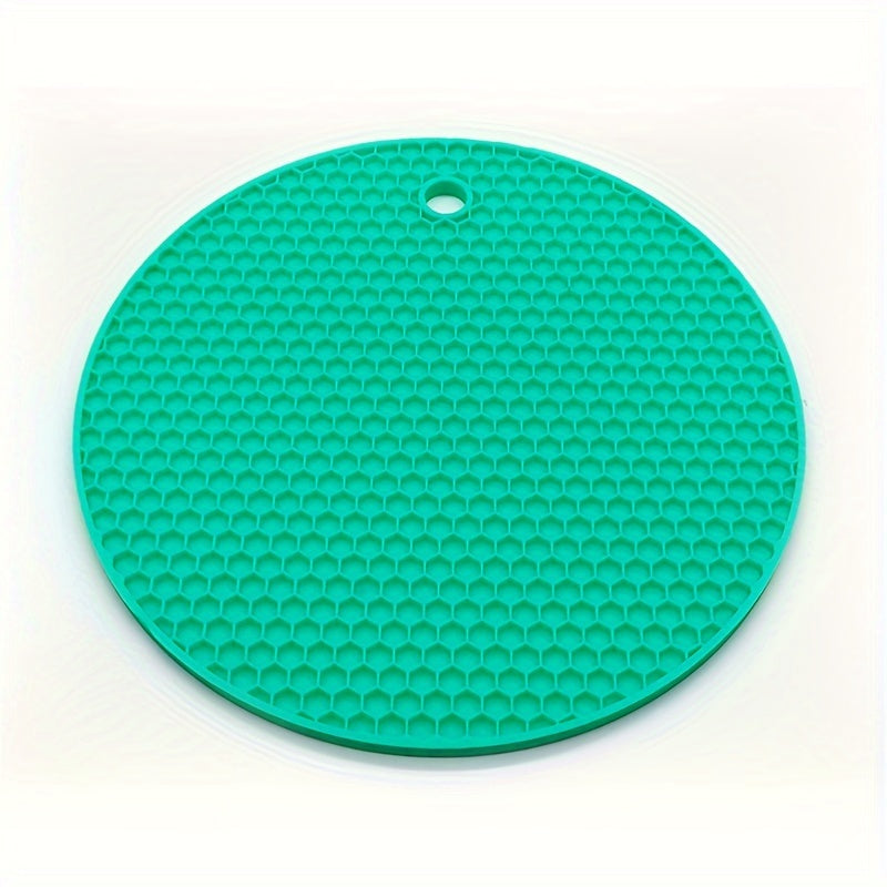 Round placemats with heat insulation, non-slip cup coasters, and pot pads for kitchen use.