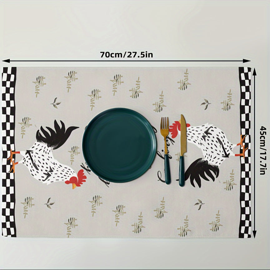 2 Rooster Hen Kitchen Velvet Towels – Absorbent, Decorative, Perfect for Gifts.