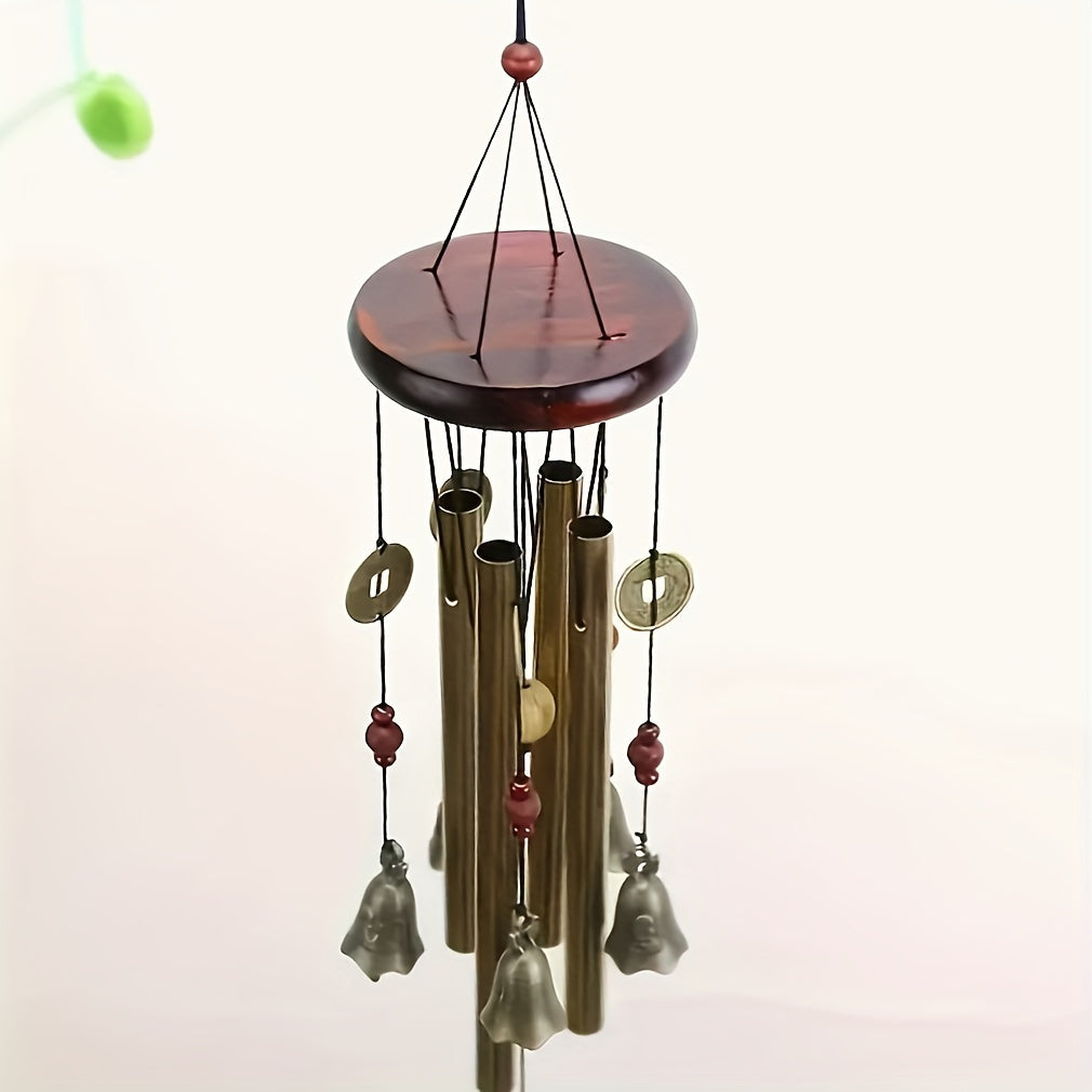 Creative copper bell wind chime for home decoration.