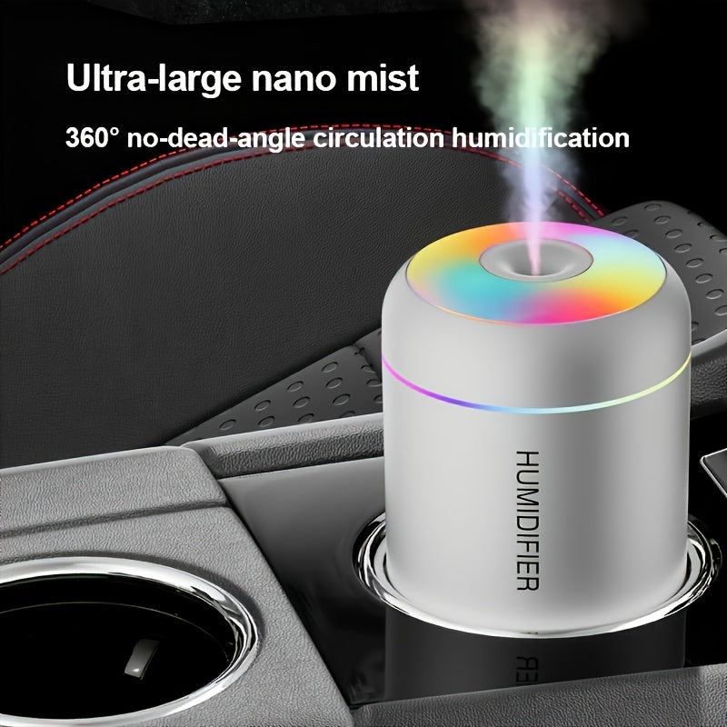 USB-powered aromatherapy diffuser with color-changing night light, cold mist for plant health and room refreshment.