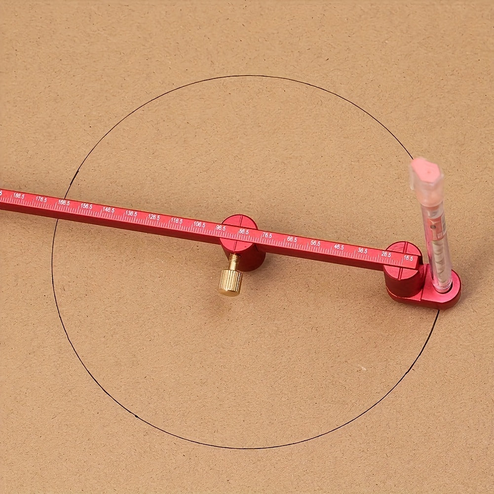 Woodworking scribing gauge with center finder, lengthening aluminum alloy circle ruler, and compass for woodturners.