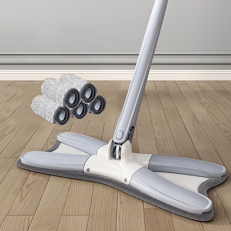 Get the ultimate cleaning experience with this set of 6 butterfly-shaped household wet dry dual-use mops! Each mop features 360° rotation and comes with 5 ultra-fine fiber pads, making it perfect for cleaning bathtubs, tiles, floors, walls, and glass.