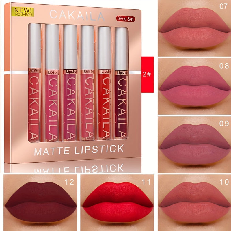 CAKAILA 6-Color long-lasting and waterproof lip gloss set for women.