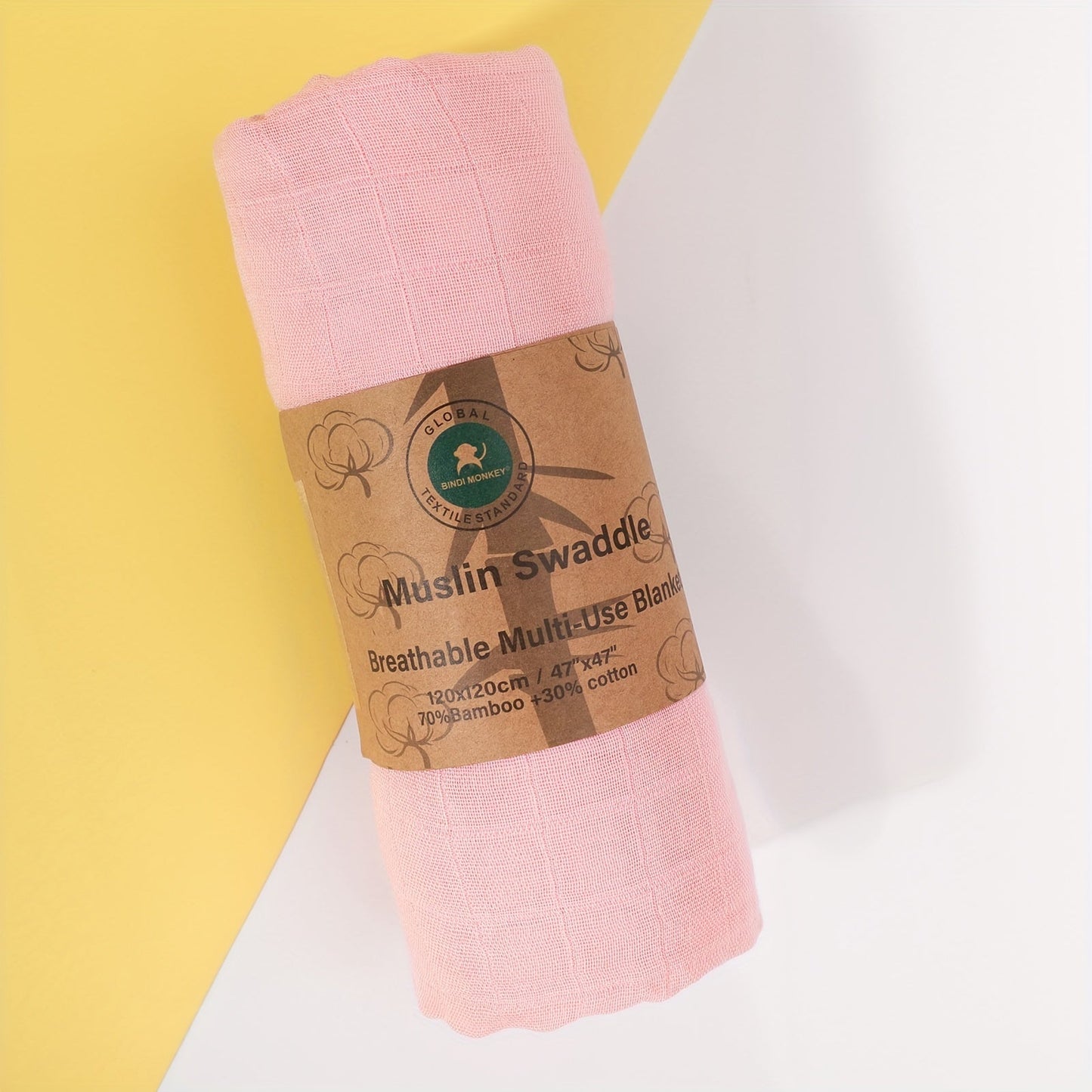 Sumptuously Soft and Breathable Bamboo Swaddle Blanket from Bindimonkey - Gentle on Skin, Hand Wash Recommended, Must-Have for Babies