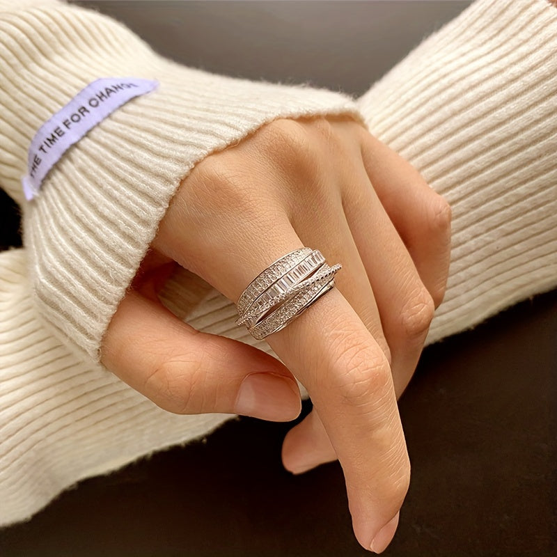 Stylish and Sophisticated Sterling Silver Wedding Band Set with Synthetic December Birthstone Cubic Zirconia - Geometric Baguette Ring in Silver Plating, Ideal for Everyday Wear and Celebrations, Great Valentine's Day Present - Gender-Neutral.