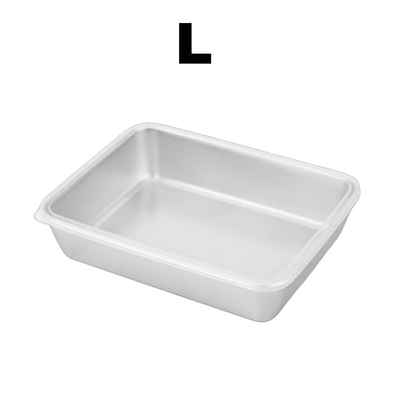 One or two pieces of a household kitchen baking pan made of thickened stainless steel, complete with a lid.