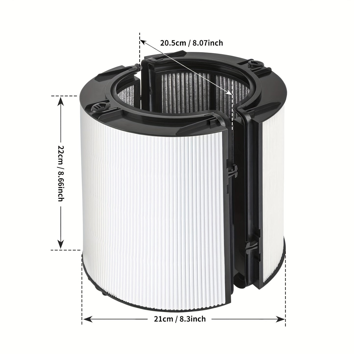 Topwell 360° Combi 2 In 1 HEPA+Carbon Replacement Filter Compatible With Dyson Models TP06, HP06, PH02, PH01, PH03, PH04, HP09, TP09, HP07, TP07, TP10, HP10. H13 Grade True HEPA Replacement Filter.