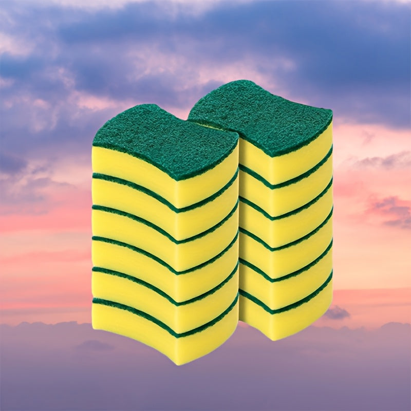 Nano Sponge Magic Dishcloth in sets of 10pcs, 12pcs, or 24pcs. These versatile cleaning tools can be used as a sponge, scouring pad, square rag, or minimalist style rag for cleaning sinks, kitchen stoves, and other surfaces. The antibacterial washable