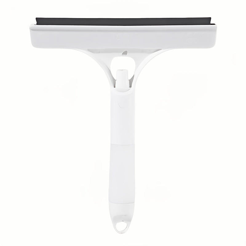 Professional home cleaning tool: Double-Sided Glass Scraper with Spray Bottle. Versatile window cleaning brush with silicon wiper. Suitable for windows, mirrors, floors, and cars.