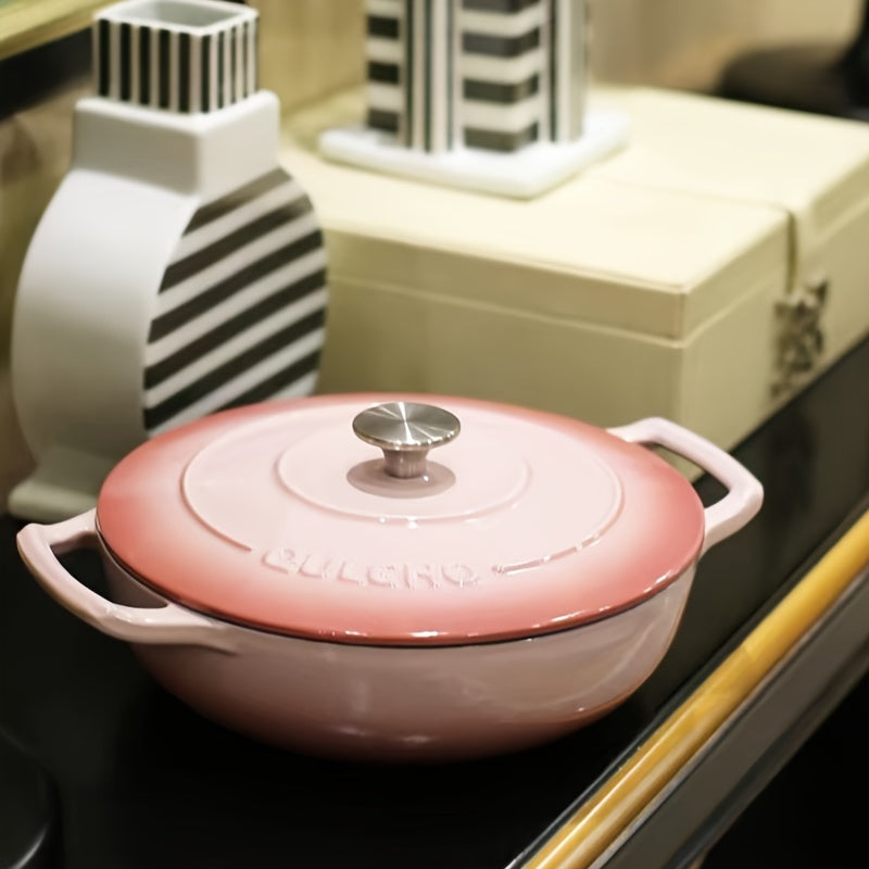 Long-lasting and adaptable 111oz Enameled Cast Iron Saucepan with Lid - Non-Stick, Ideal for Induction & Gas Cooktops