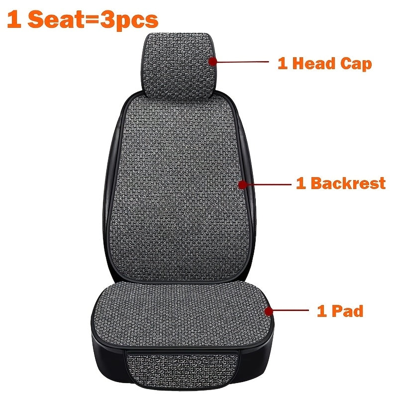 Non-slip, breathable linen car seat cushions for BMW, KIA, AUDI, and more. Easy care and all-season comfort.