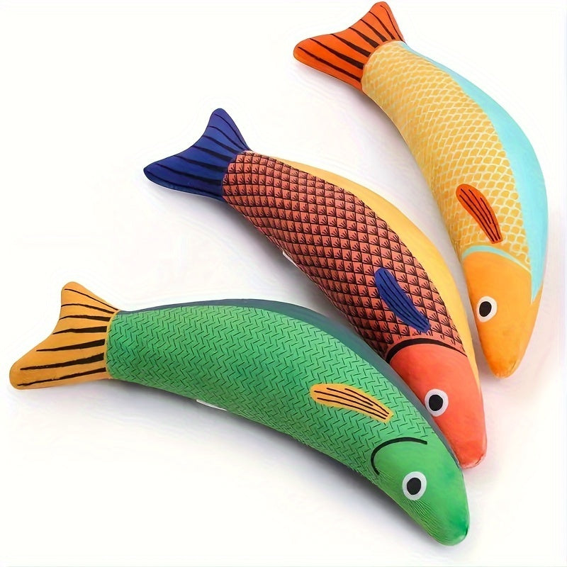 1 or 2 Cat Toy Saury Fish for interactive indoor exercise, with crinkle sound and soft, durable material.