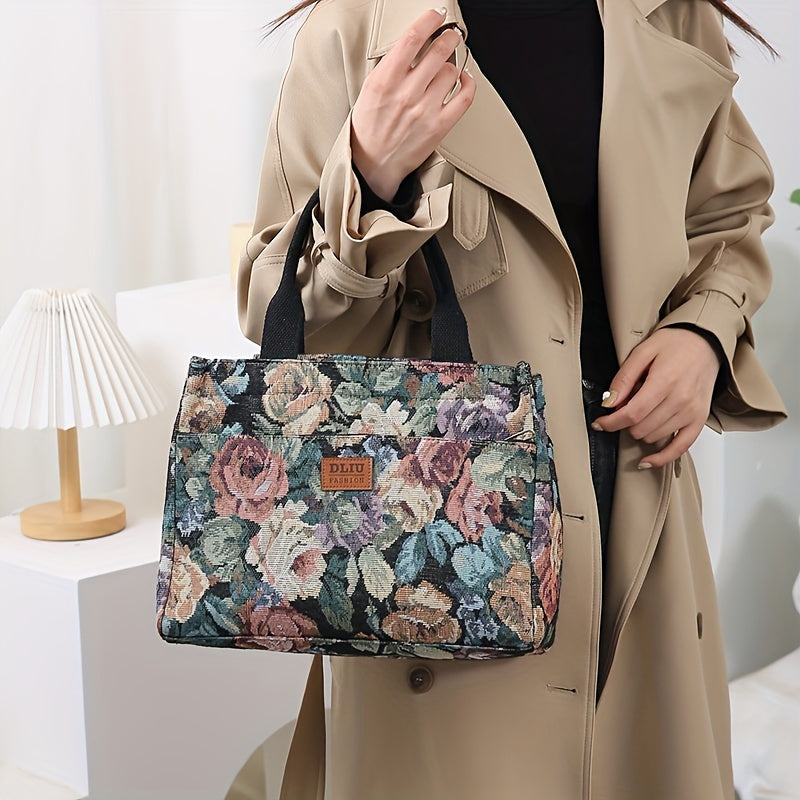 New Product: Thickened Knitted Jacquard Fabric Handbag suitable for office, shopping, and outdoor use.