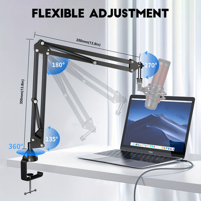 RODD AK-35 Premium Alloy Microphone Boom Arm - Desk Stand with XLR Connector for Blue Yeti, Snowball iCE, QuadCast & Elgato.