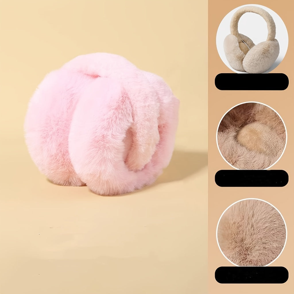 Stay Warm in Style with Velour Winter Earmuffs - Soft and Foldable Ear Warmers for Adults, Hand Washable, Snug Fit for Cold Weather Protection