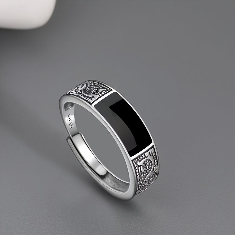 Stylish 925 Sterling Silver Open Ring for Men - Versatile & On-Trend, Ideal for Everyday Casual Wear