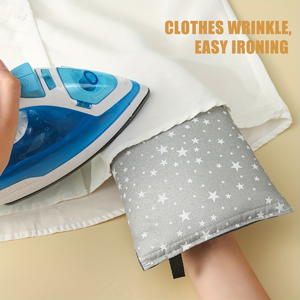 Ironing gloves from Puyue for home use; includes heat-resistant steam ironing pad, waterproof steam glove with finger loops; made of plastic and requires no power; perfect for use with steam irons and as a clothing ironing accessory.