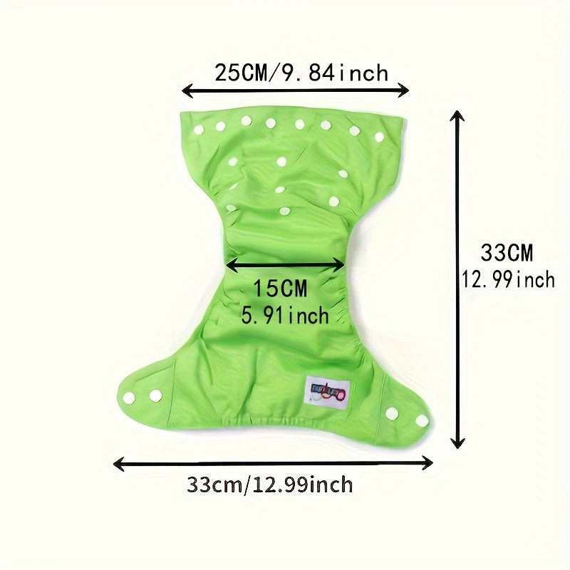 Breathable Newborn Diaper with Waterproof Urine Pants, Washable Baby Cloth Diaper with Adjustable Snap, Reusable Diaper Pants