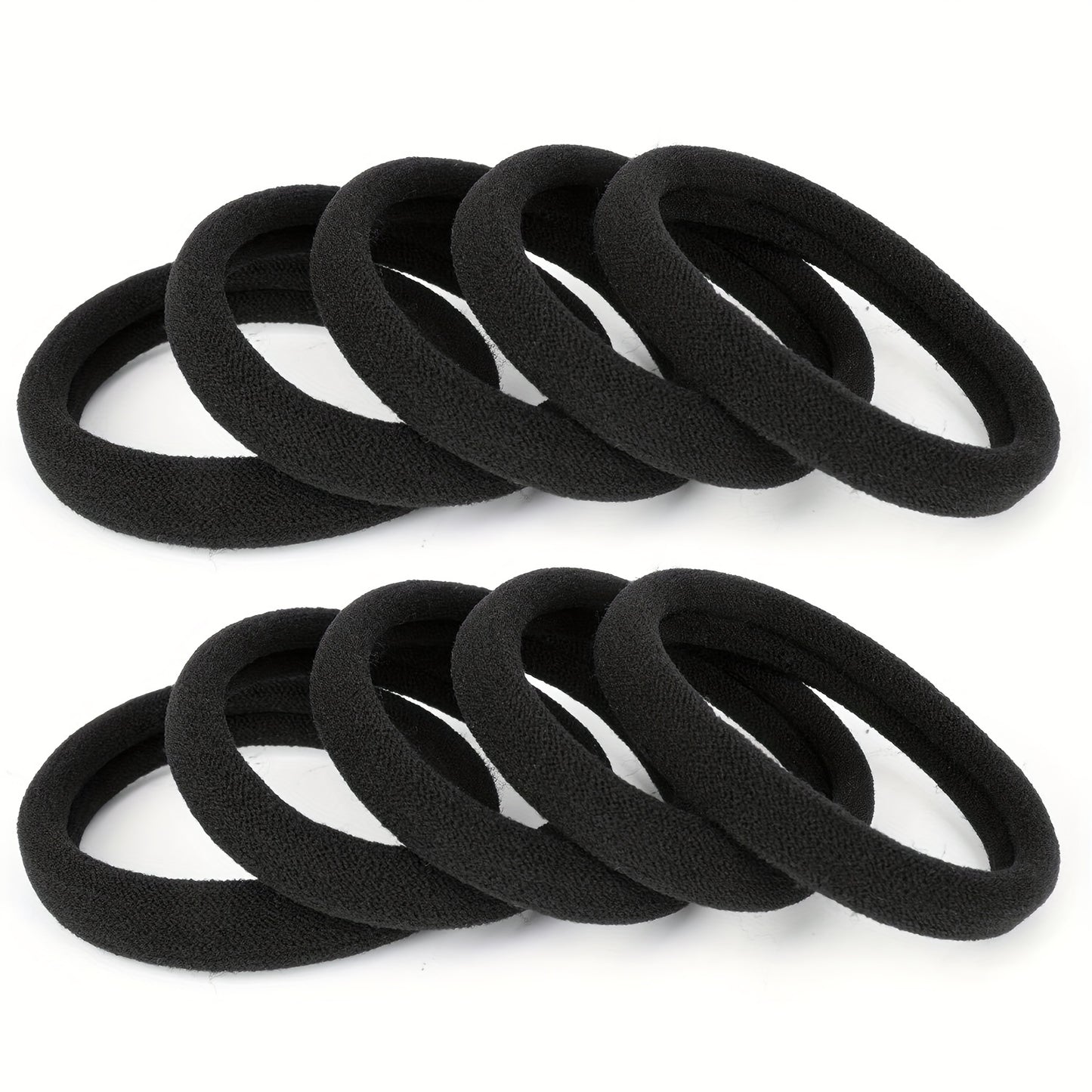 50/100 Black hair bands for women and girls, high elastic rubber bands for ponytail holder.