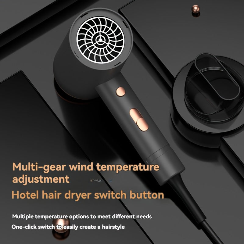 Wall-mounted hair dryer with high wind power for hotels and homestays, no punching required, stretchable wire.