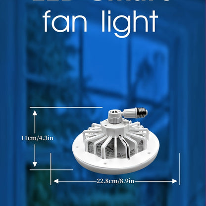 Smart Dimmable LED Ceiling Fan Light with Remote, featuring a 360° Rotatable E27 Base for maximum flexibility. Enjoy high-velocity air circulation with 3 adjustable speeds, and choose from a color temperature range of 3000K-6500K. This versatile light is