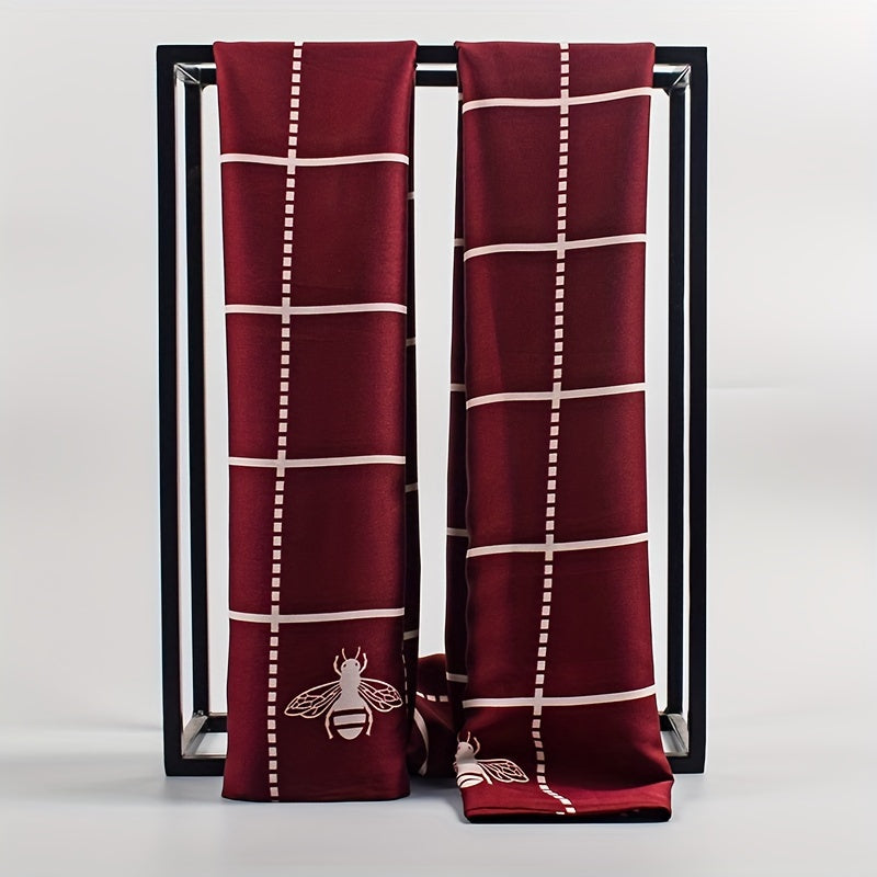 Add sophistication to your wardrobe with this stylish men's double-layered scarf. Crafted from soft polyester, this fashionable accessory is versatile enough to complement any outfit.