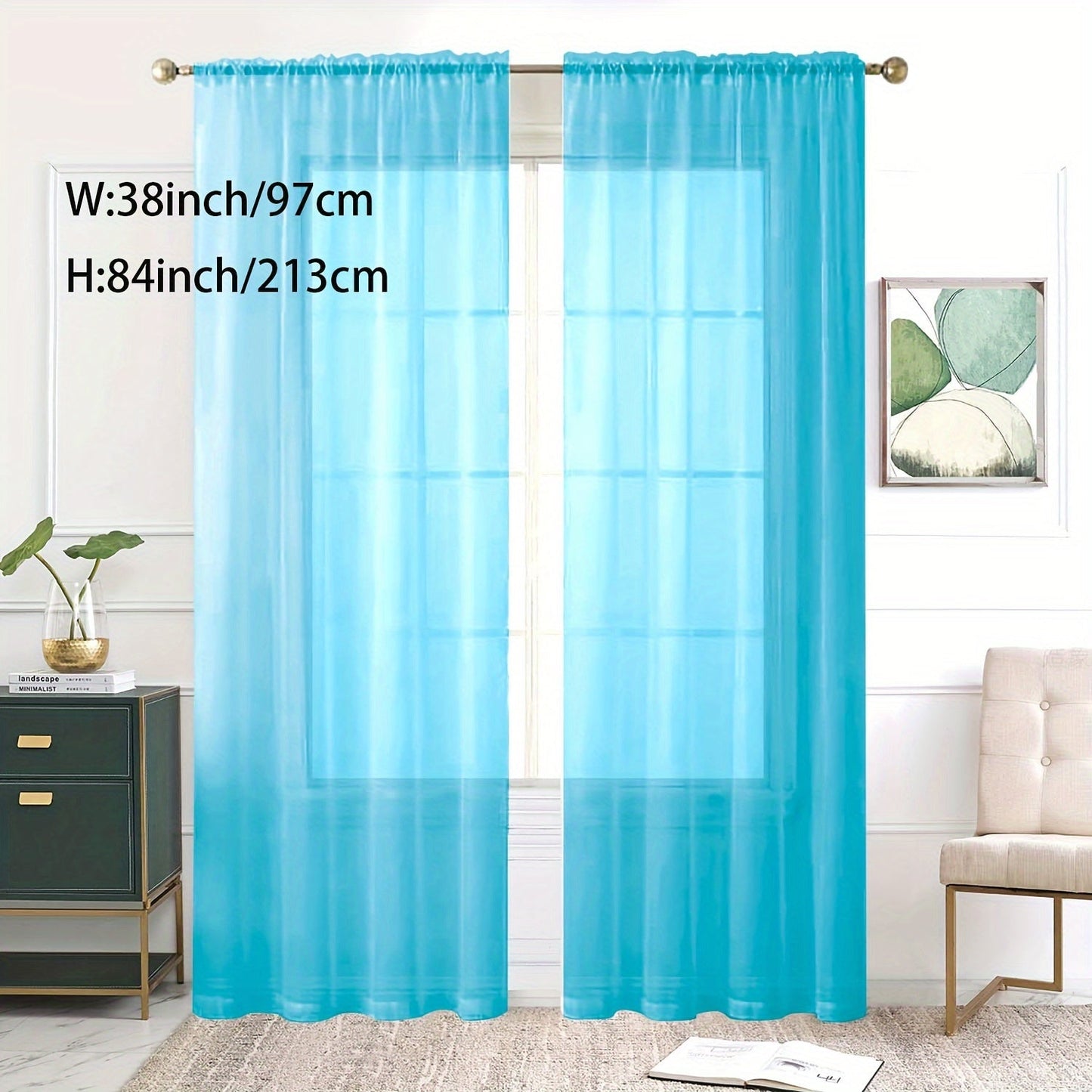 Add a touch of elegance to your kitchen, bedroom, or living room with this single panel sheer curtain. Perfect for letting in natural light while still providing privacy. Features a rod pocket design for easy hanging. Enhance your home decor with this