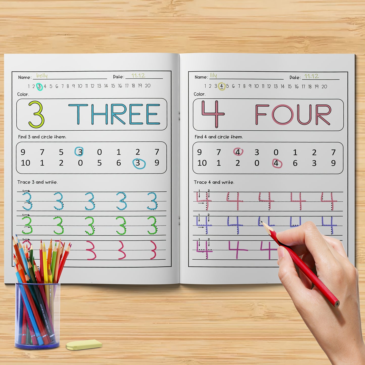 Kids Number Coloring & Practice Book: Fun Activities to Learn Numbers, Counting, and Color Skills.