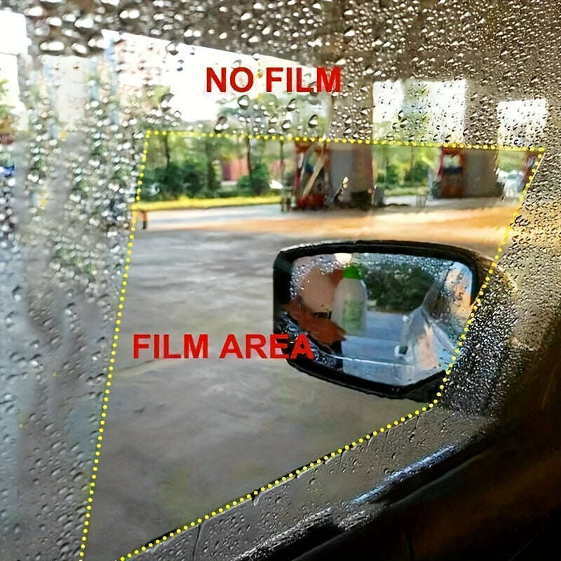 2pcs Car rearview mirror rainproof film, full screen anti-fog and waterproof membrane for enhanced safety and visibility while driving in rainy or foggy conditions. Ideal for outdoor