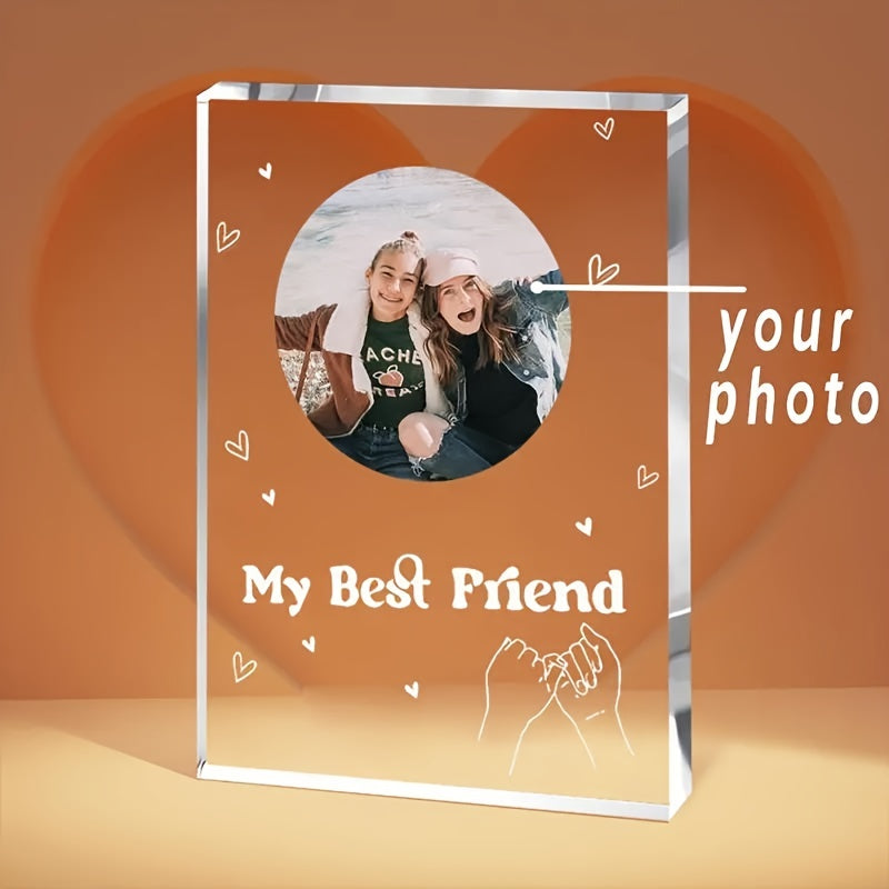 Personalized Acrylic Photo Plaque - Ideal Present for Close Friends, Celebrations, Milestones & Special Occasions - Suitable for Various Holidays & Occasions - Ideal for Loved Ones, Family, Friends & Coworkers, Great for Home Decor