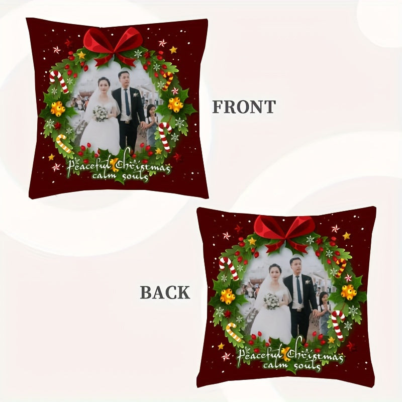 Personalize Your Christmas with a Custom Photo Pillowcase! Made of soft Short Plush Polyester with a Double-Sided Print, featuring your favorite pictures of Pets, Friends, and Family. Great for Holiday Gifts and Seasonal Room Decor. Suitable for Ages 14