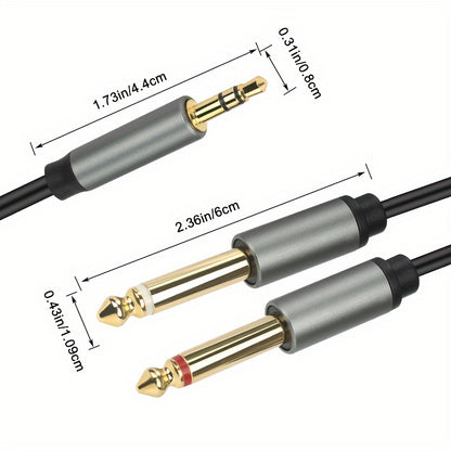 3.5mm to 6.35mm audio cables for high-fidelity sound quality. Compatible with PC, phone, tablet, MP3, speaker, guitar, microphone, amplifier, and CD player. Eid Al-Adha Mubarak.